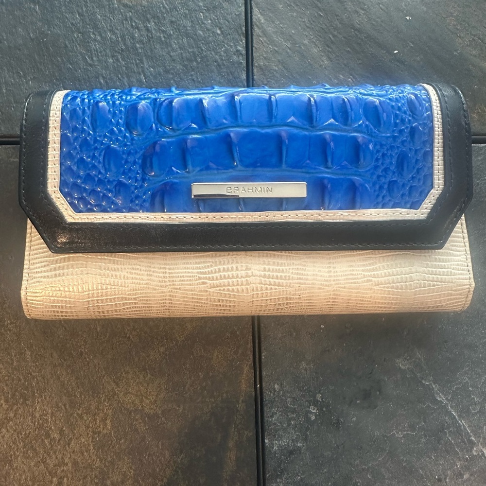 Brahmin 💙 Cobalt Laverne Checkbook Wallet NWOT